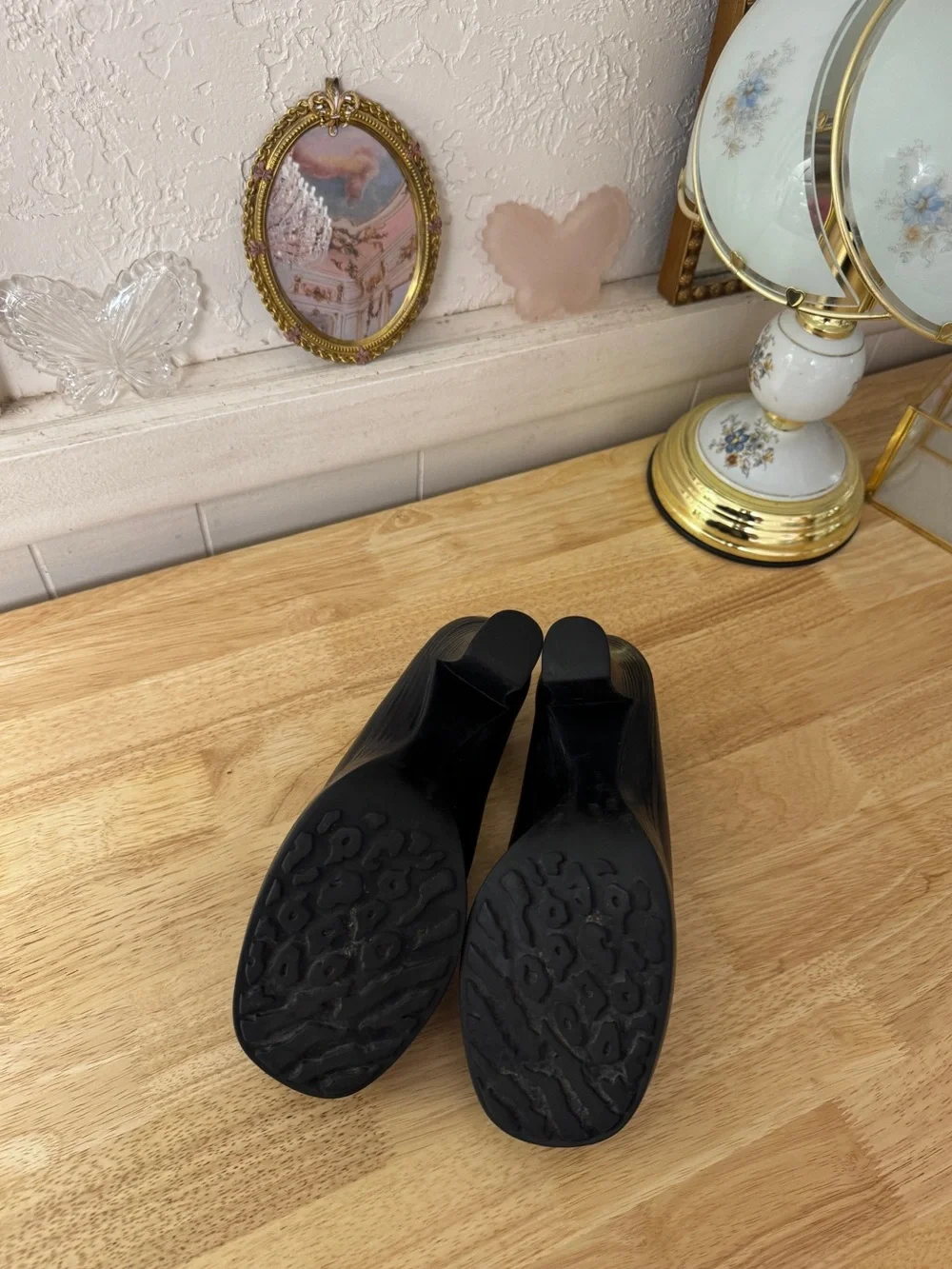 Ellemenno Black Y2K Platform Buckle Loafer Heels Size 8.5 Grunge
